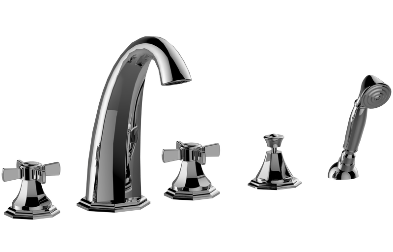 E-1951-C16L Deck-mounted bathtub mixer with hand shower set GRAFF Topaz