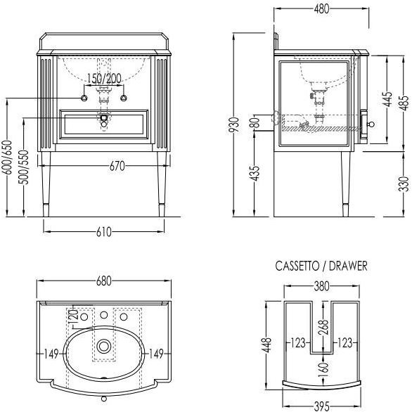 Devon&Devon Лаковая тумба под умывальник с ящиками sun-id-1367376 - Вид №1