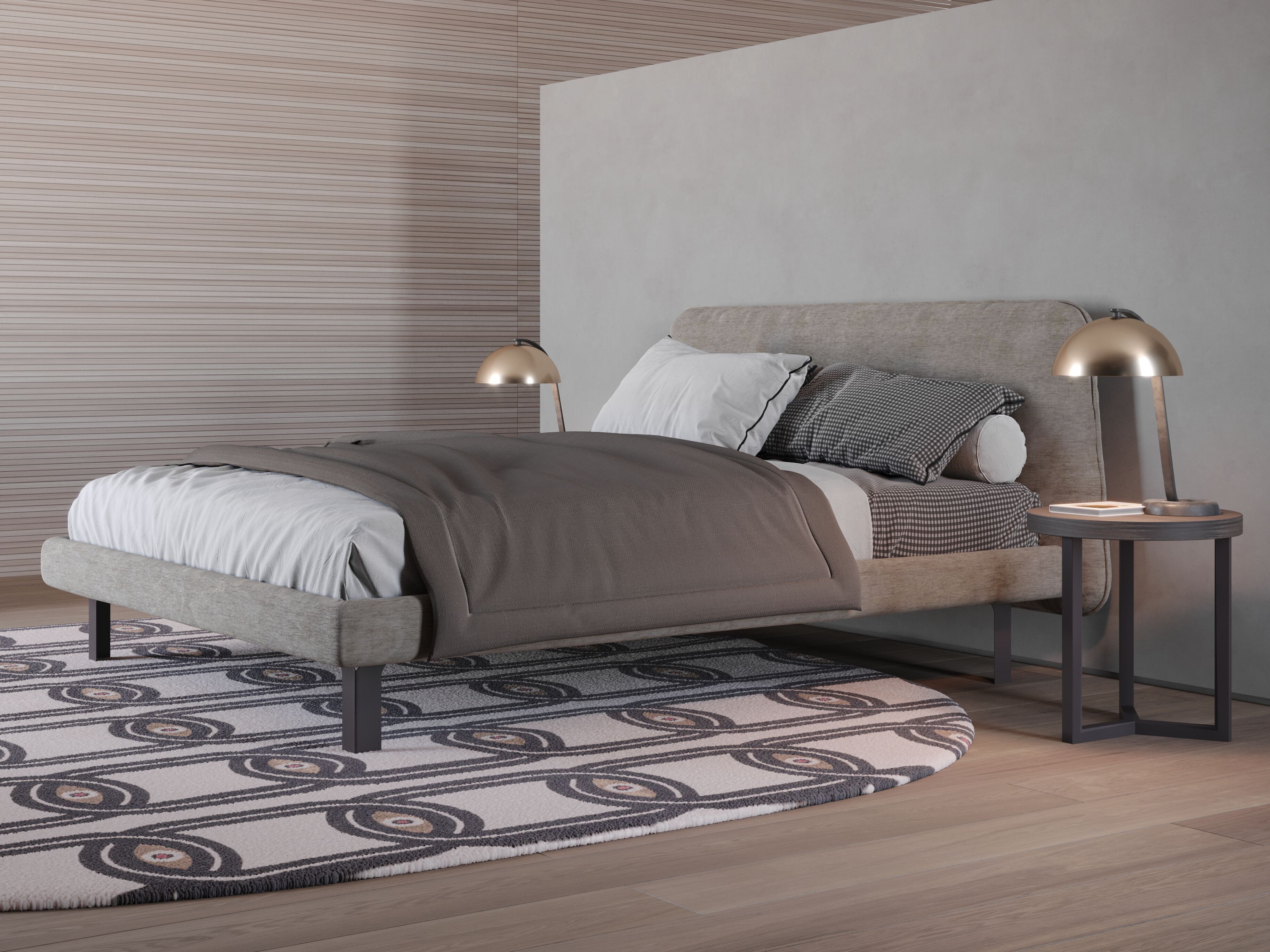 Двуспальная мягкая кровать из ткани Giessegi BLADE ARCH-00032312