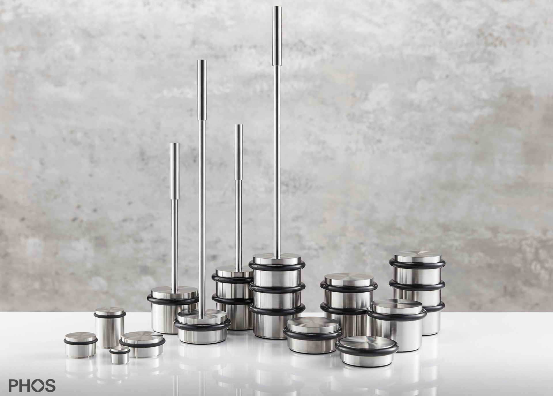 TSB50-34 Дверной стопор нижний, привинченный, ø54 мм, высота 3,4 см. PHOS  - Вид №5