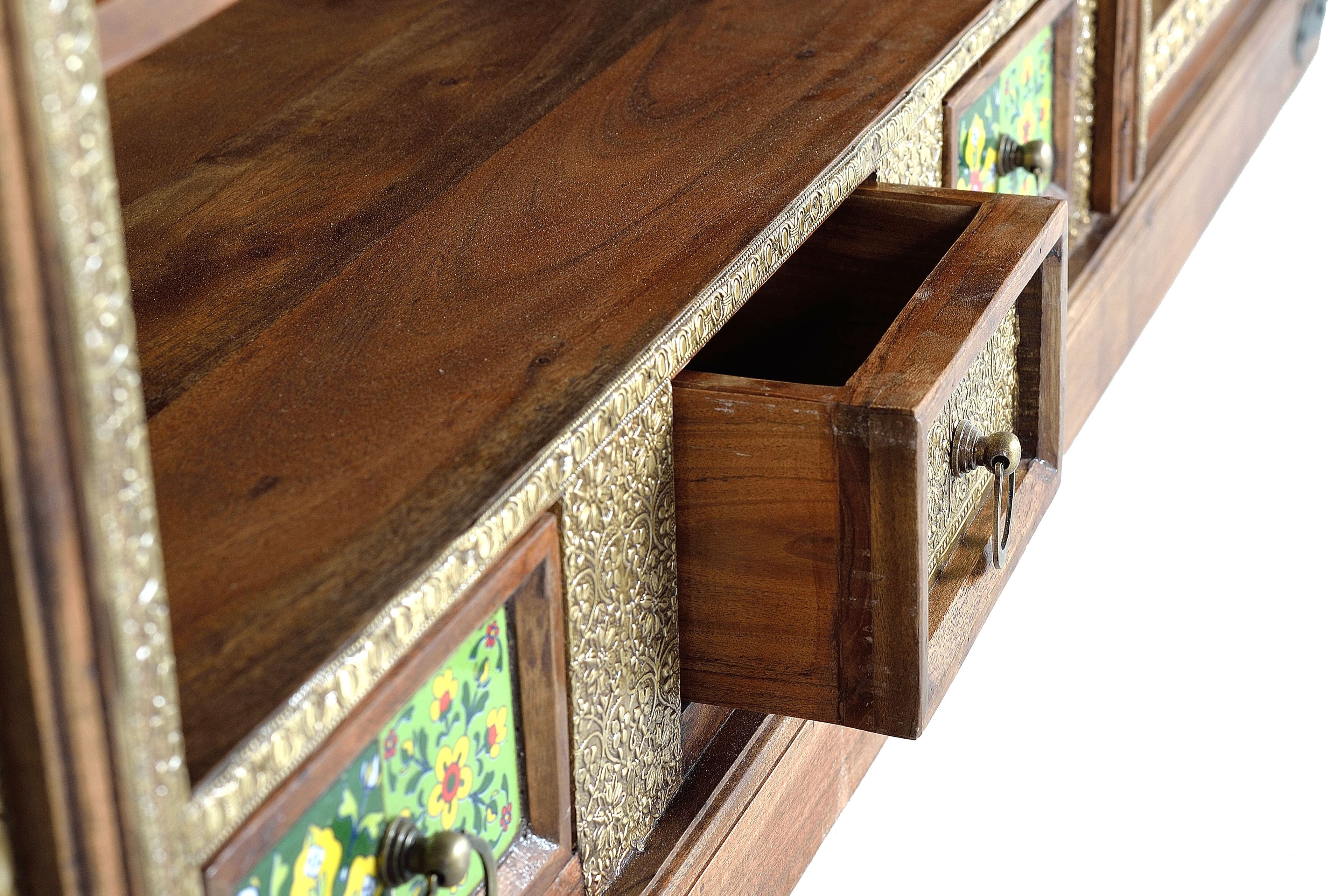 ТВ-шкаф из акации с выдвижными ящиками и распашными дверцами Giner y Colomer Benìn ARCH-00132111 - Вид №4