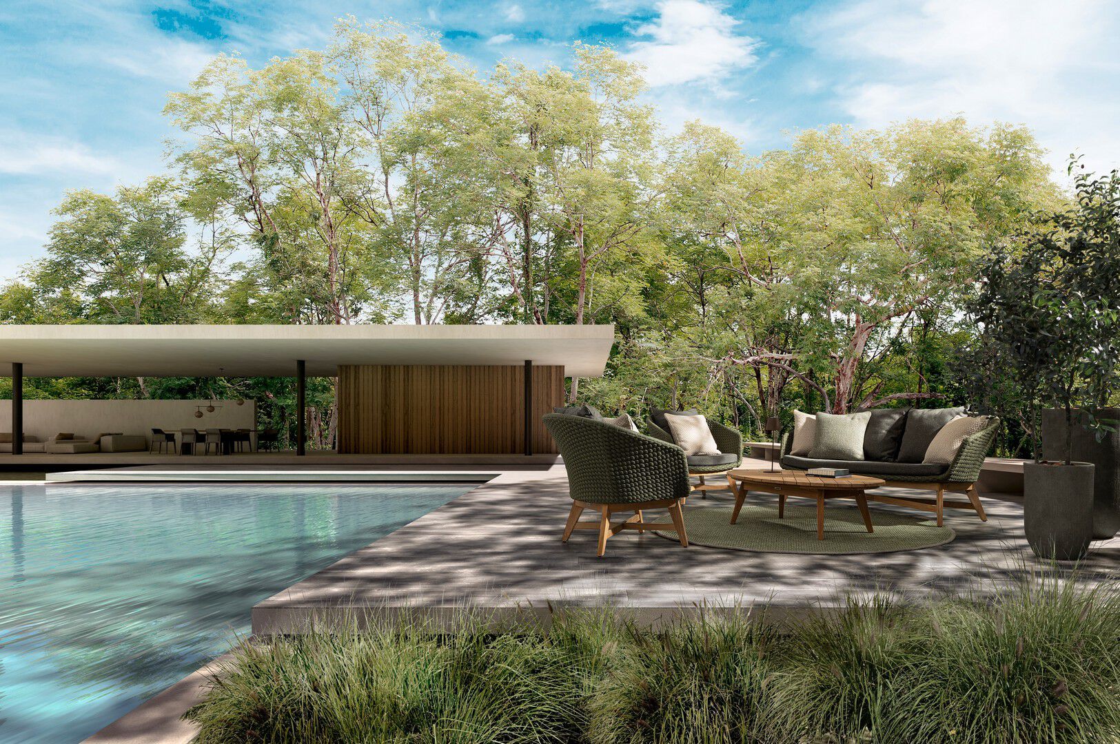 Веревочное и тканевое садовое кресло с подлокотниками BIZZOTTO Coachella ARCH-00029312 - Вид №10