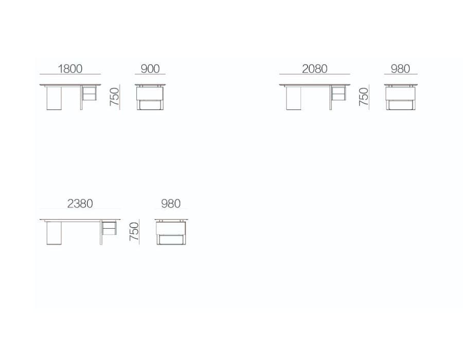 Деревянный прямоугольный стол с ящиками HC28 maison Gather ARCH-00141098 - Вид №2
