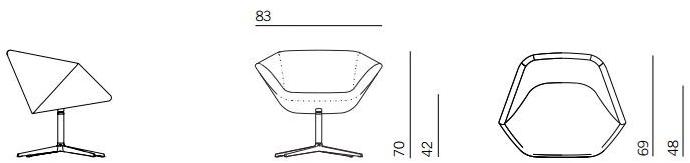 Montis Мягкое кресло из ткани с 4 спицами и подлокотниками Ella sun-id-1424057 - Вид №1