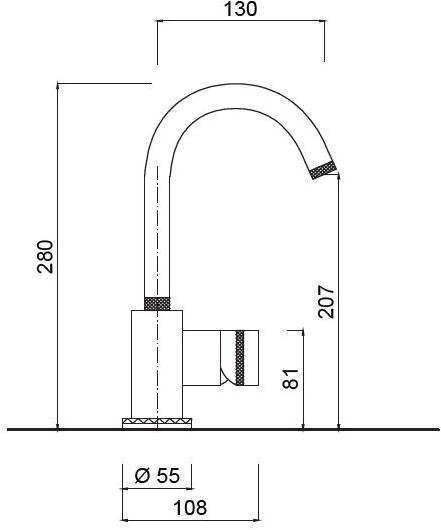 Rubinetteria Giulini Смеситель для умывальника с регулируемым изливом Deluxe - myring Fmr0085adl - Вид №1