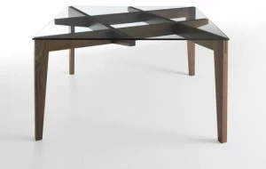 Casamania & Horm Квадратный стол из дерева и стекла Autoreggente