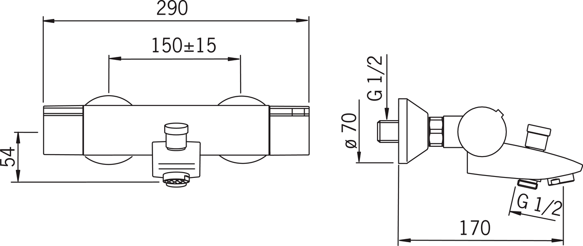 Oras 2875U Cмеситель для ванны и душа 2875U Cubista Хром  - Вид №1