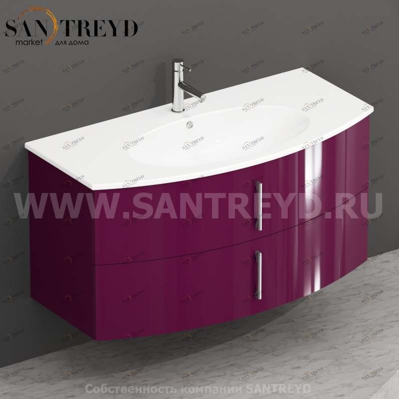 MDMC10Y078 Тумба с двумя ящиками 100 см розовая Globo 4ALL Италия Ceramica Globo