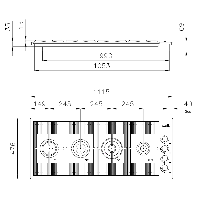 7681008 Варочная панель Milanello Copper - 7681008 Fosterspa  - Вид №1