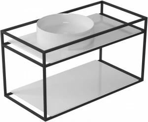 2074NE Подвесная раковина настенная прямоугольная Galassia  черная