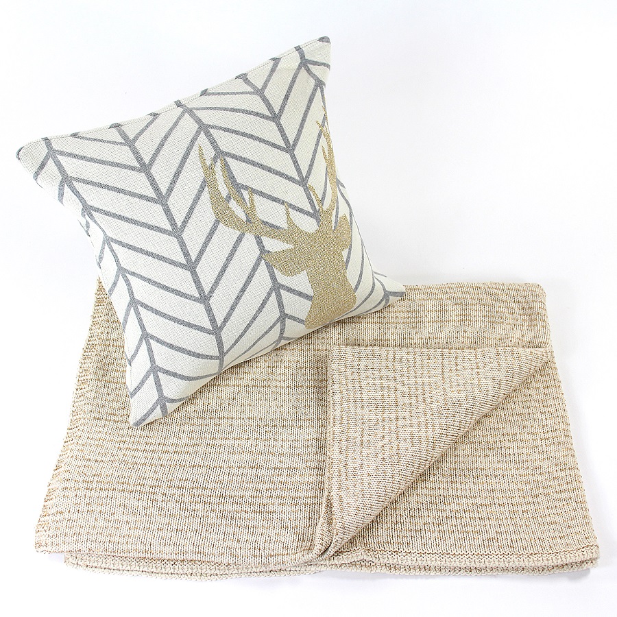 en_ny0059 Подушка с рисунком golden deer, 45х45 см EnjoyMe  - Вид №4