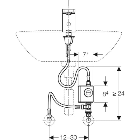 116.366.21.1 Смеситель для раковины Geberit тип 186, питание от генератора Geberit  - Вид №2