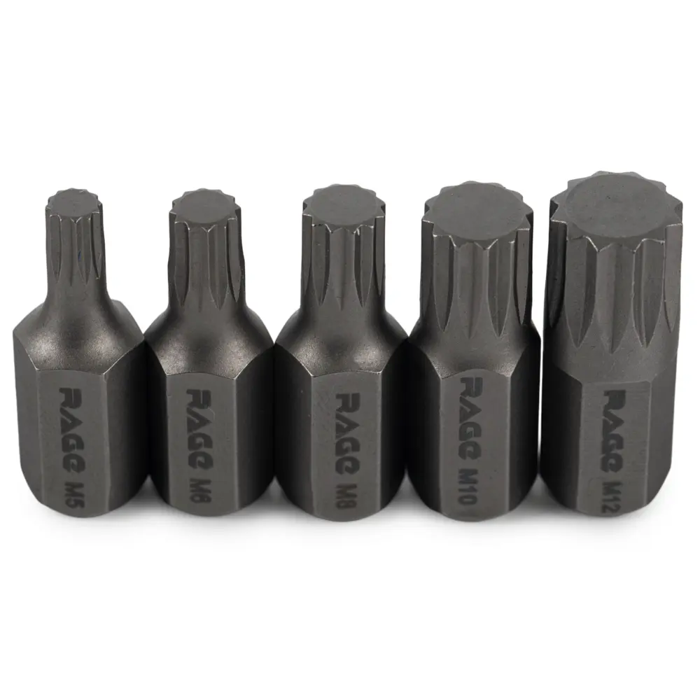 Набор профессиональных бит RAGE Spline для шестигранных шлицов 89432649 STLM-1563970