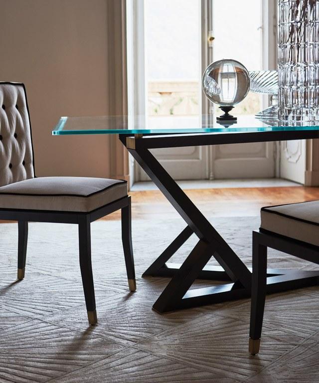 OAK Прямоугольный обеденный стол из дерева и стекла Milano collection Sc5021 - Вид №5