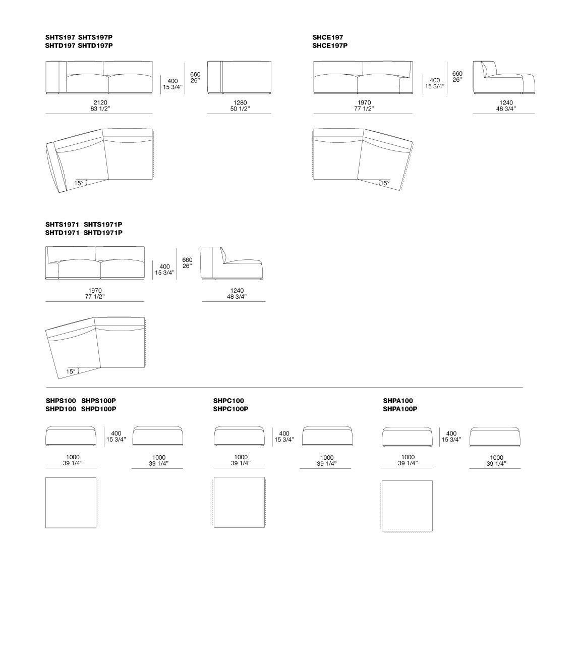 Съемный диван из ткани Poliform ARCH-00120504 - Вид №5