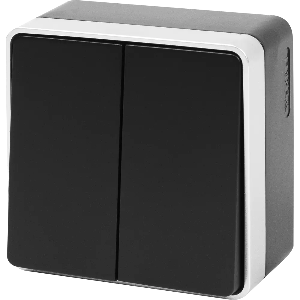 Выключатель WERKEL Gallant — элегантный двухклавишный в чёрном матовом исполнении 82063368 STLM-0018560 - Вид №1