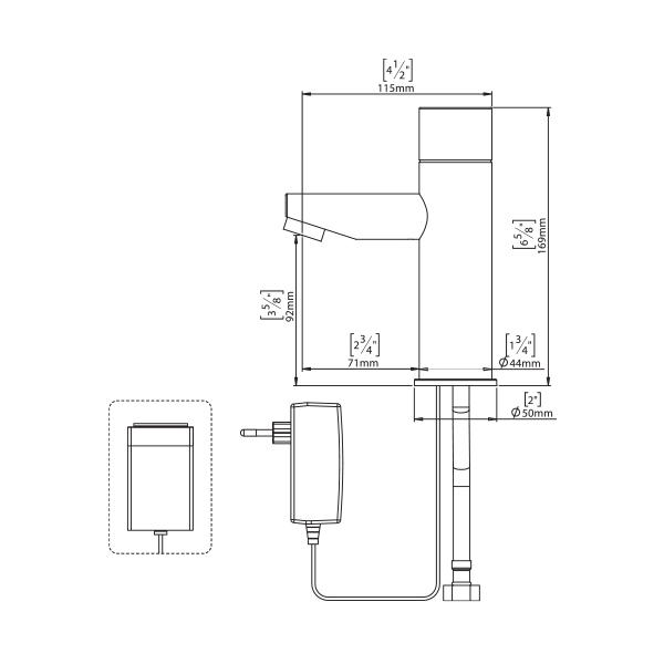 239020/120 Модный сенсорный самозакрывающийся сенсорный кран stern  - Вид №1