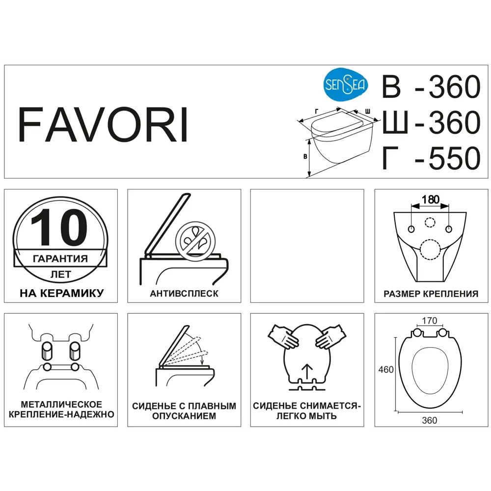 Комплект инсталляции AM.PM Tech с унитазом закрытым Sensea Favori клавиша AM.PM Tech L серебристая STLM-2123711 - Вид №13