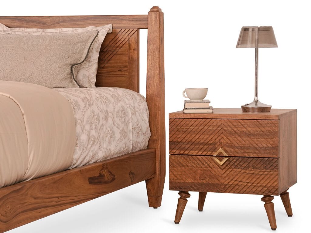 Двуспальная кровать из тикового дерева Alankaram SOLIDE ARCH-00036837 - Вид №3
