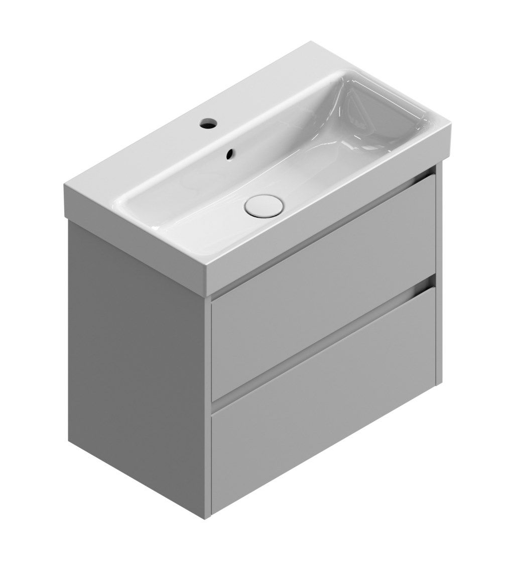 Керамическая прямоугольная подвесная раковина с держателем для полотенец GSI ceramica Nubes ARCH-00151425 - Вид №3