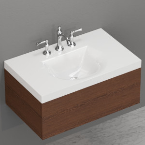 393601 Умывальник 80x50 с 1 отверстием (3 отверстия по запросу) для подвесной мебели цвет Белая глазурь Kerasan Bentley Италия