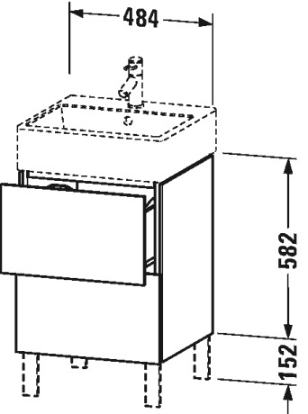 LC677403838 Тумбочка напольная L-Cube #LC6774 484 x 459 мм Доломитово-серый глянцевый лак Duravit - Вид №1