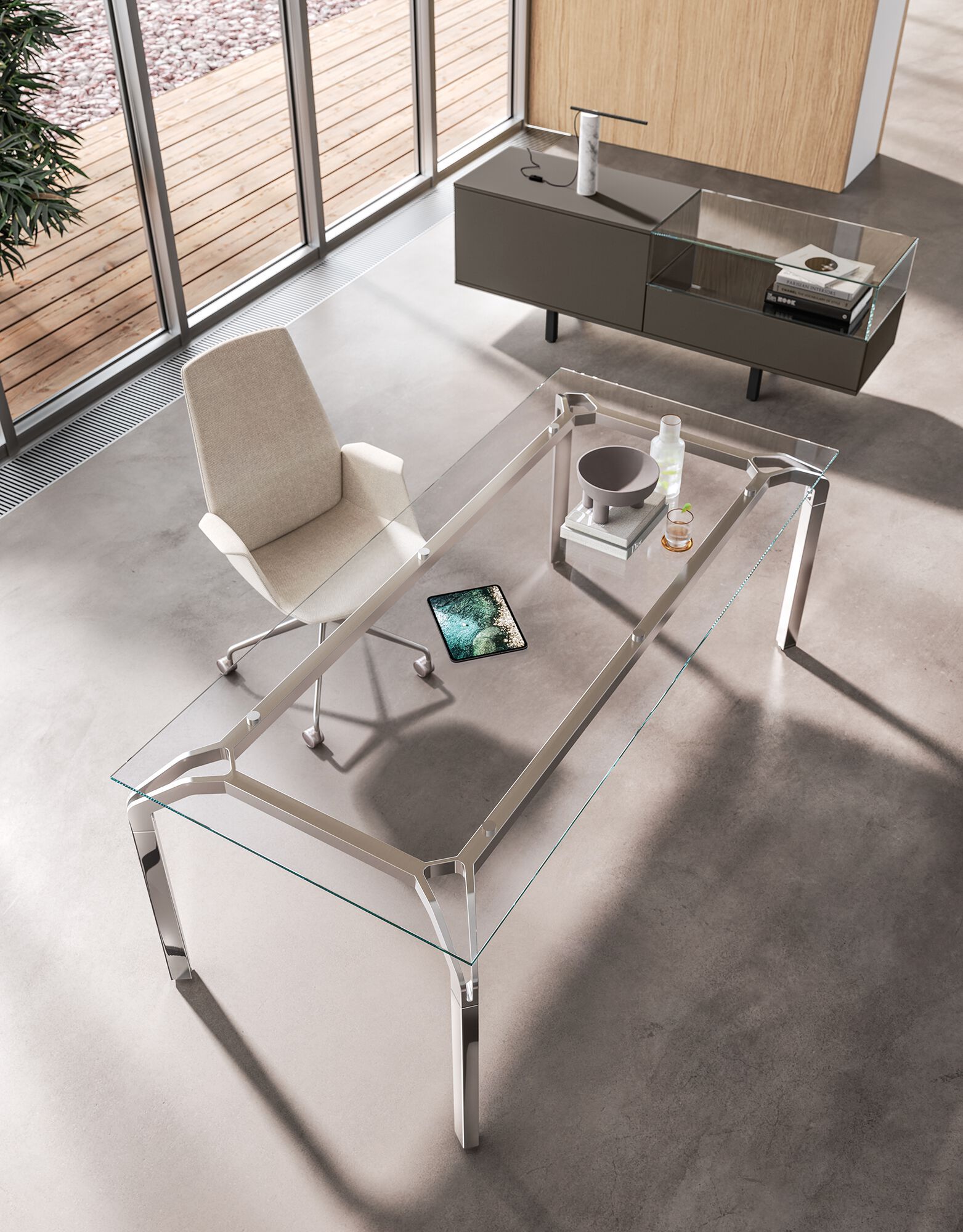 Шкаф из дерева и стекла с дверями About Office йога ARCH-00124392 - Вид №4