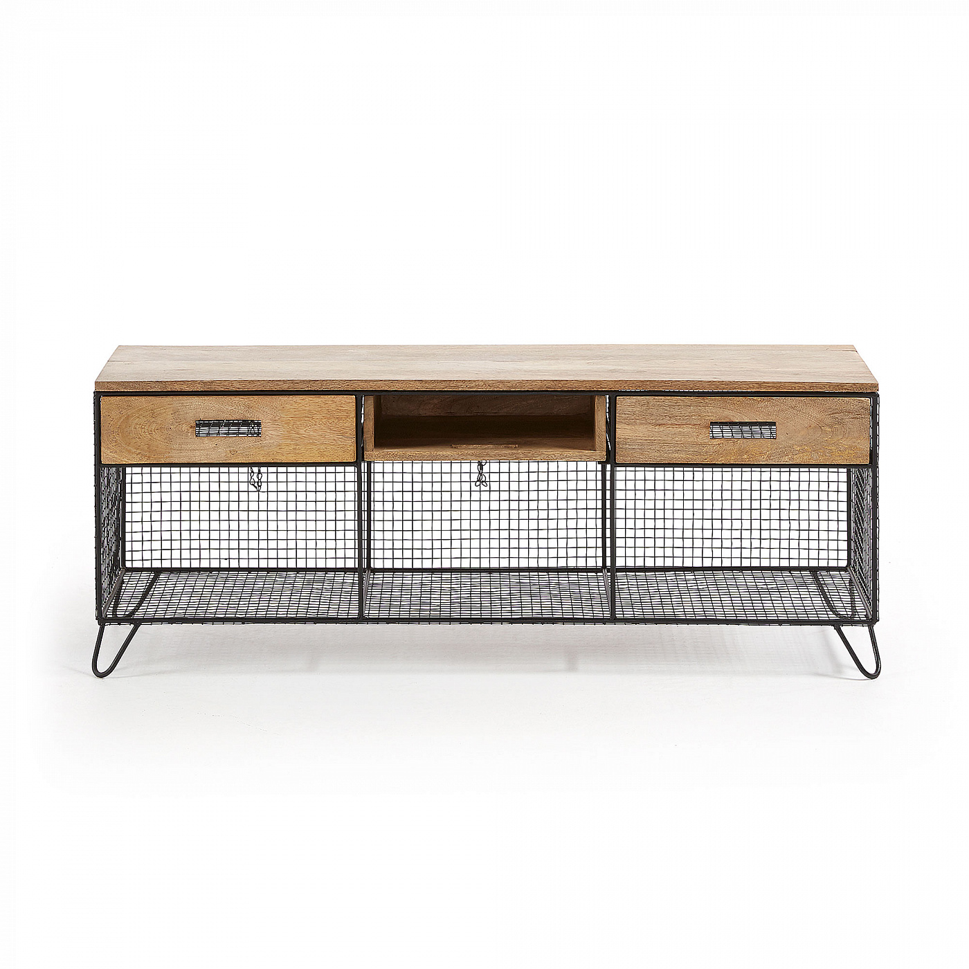 065205 Тумба под ТВ Stavros 120x45 черная металлическая La Forma Aida