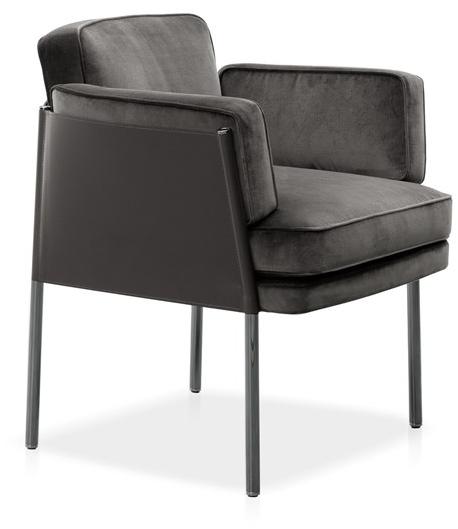 Minotti Стул из ткани и кожи с подлокотниками Shelley sun-id-1346255 - Вид №5