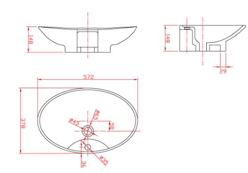 13082 Раковина Montebianco Poli Santreyd - Вид №2