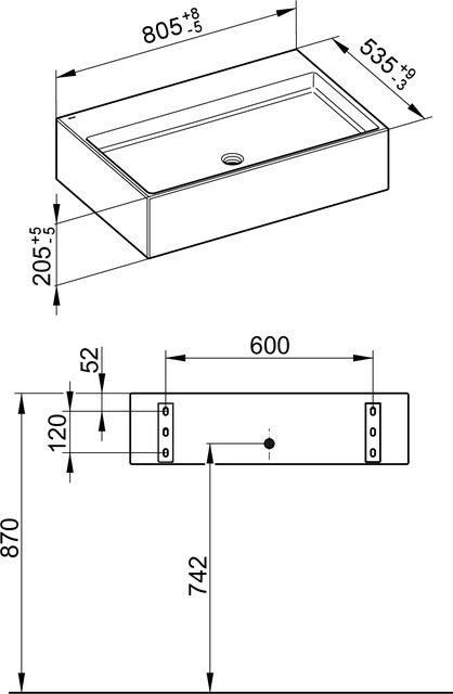 39062318000 Керамический умывальник KEUCO Edition 90 - Вид №3
