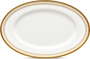 10644640 Noritake Селедочница Noritake "Трефолио,золотой кант" 22,5см Фарфор, Керамика