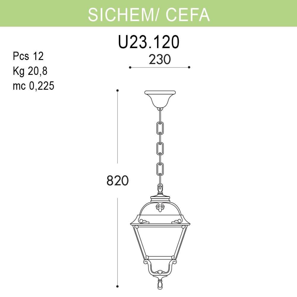 Уличный подвесной светильник Fumagalli Sichem/Cefa U23.120.000.AYF1R FUMAGALLI SICHEM, CEFA 273531 Черный  - Вид №1