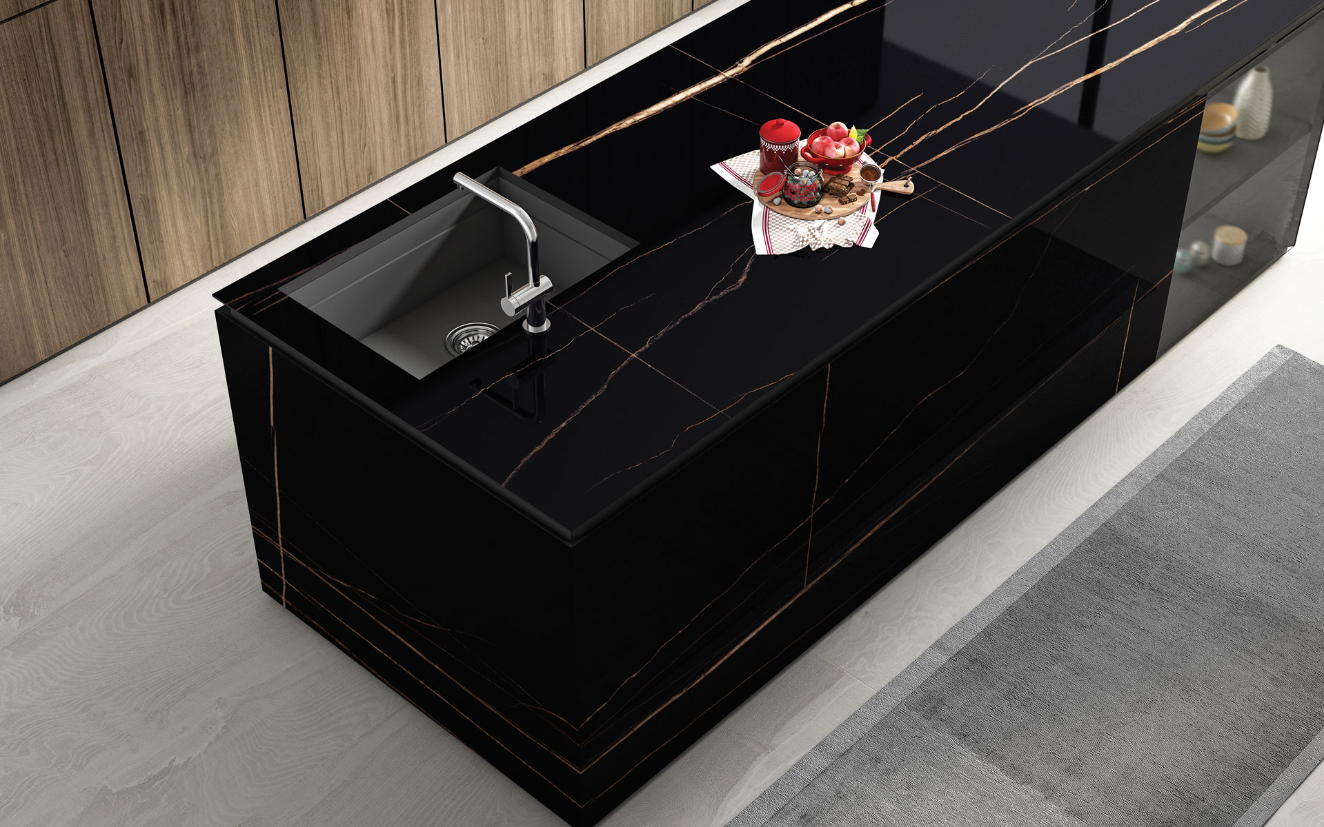 Черный бриллиант интерьера: керамический слэб Sahara Black STP-ST145 INCOLOR Double Polished - Вид №5