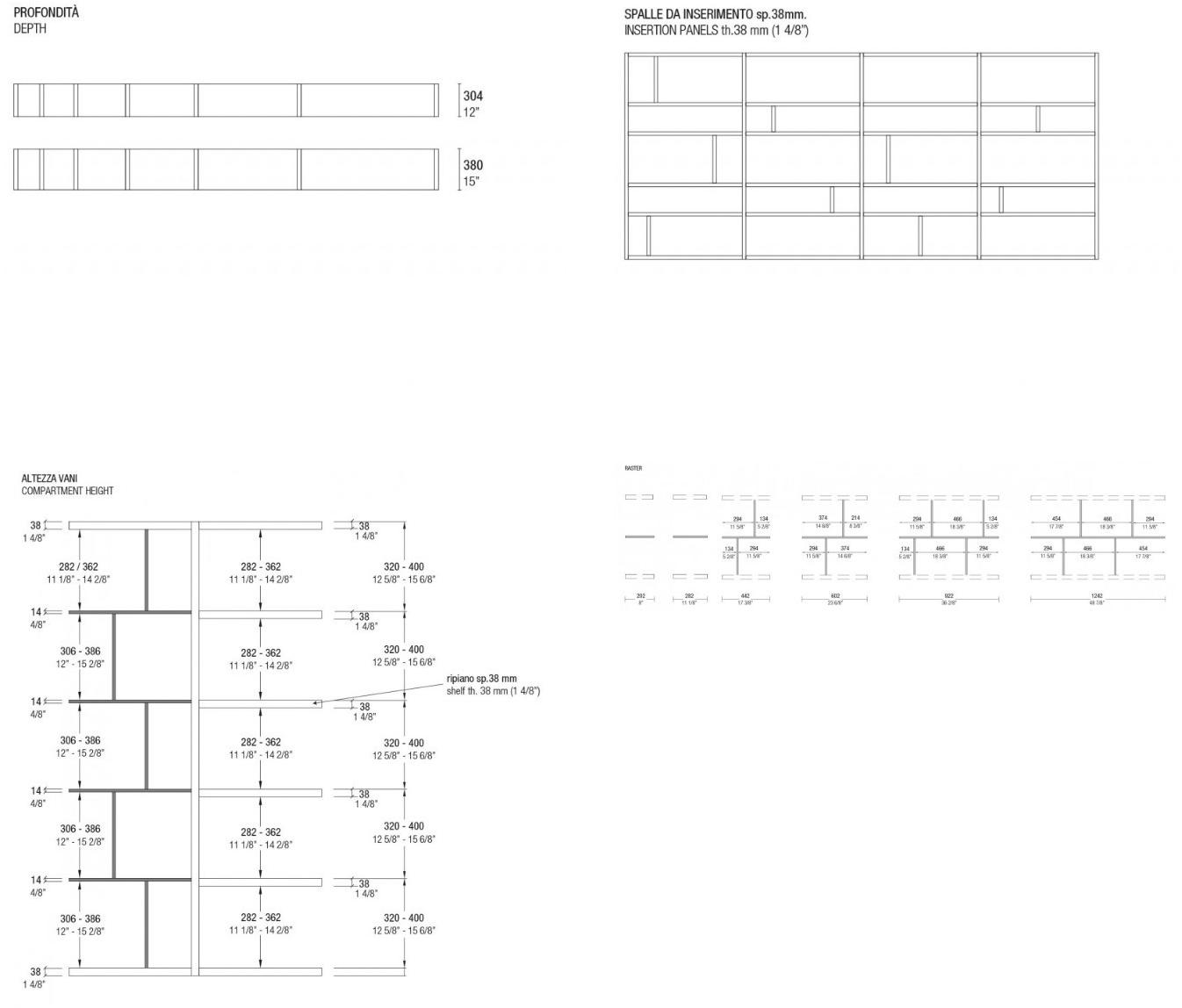 MisuraEmme Модульный подвесной книжный шкаф с ящиками Misuraemme sun-id-1440617 - Вид №2