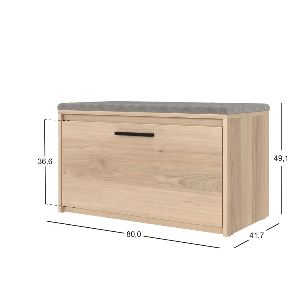 Банкетка Лион 80x49x41.7 см ЛДСП цвет дуб комано Santreyd STLM-2028423 - Вид №6