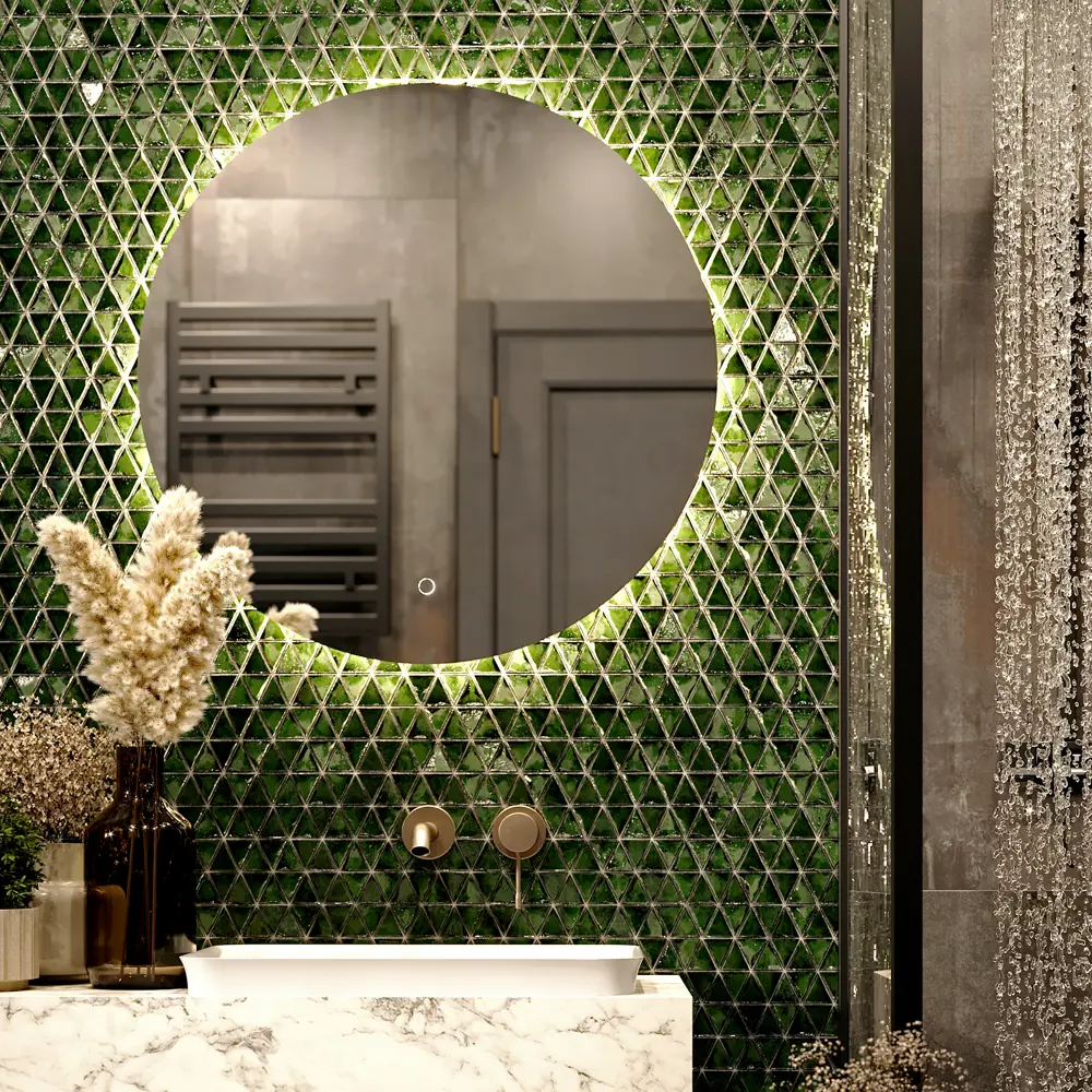 Зеркало для ванной Omega Glass с подсветкой 80 см круглое STLM-2132717 - Вид №2