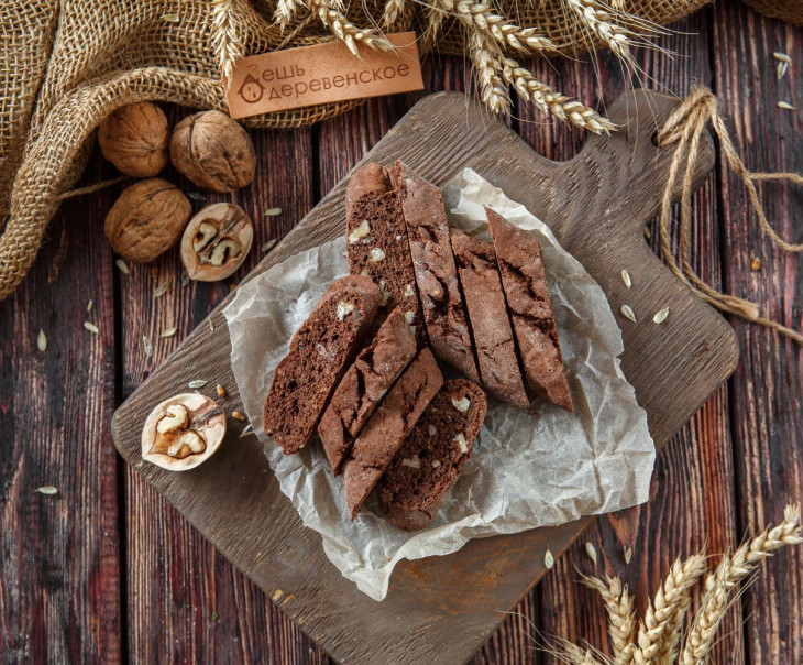 5587 Кантуччини шоколадное с инжиром и грецким орехом Вкусляндия  - Вид №2