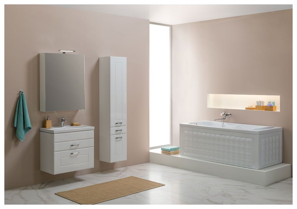 Тумба с раковиной Aquanet Рондо 60 белый (2 ящика) 0018915700185476 - Вид №4