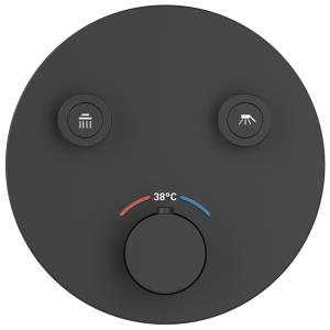 D430-N Матовый черный термостатический двухпозиционный встраиваемый душ duten