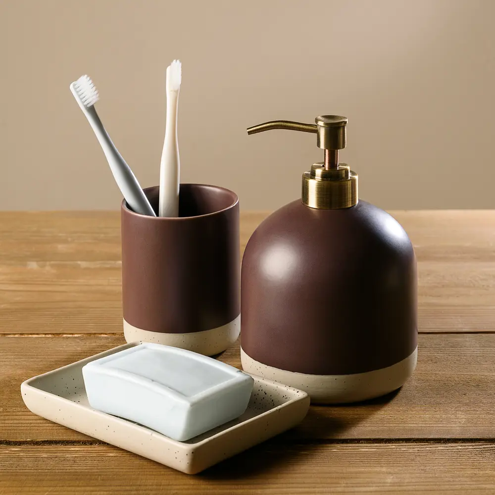 Дозатор для жидкого мыла Moroshka Naturel цвет коричневый/бежевый STLM-2210919 - Вид №5