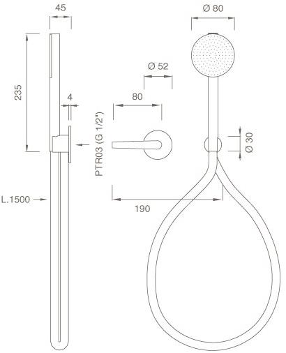 Ceadesign Прогрессивный смеситель для ванны / душа с ручным душем Flag Flg 20 h - Вид №1