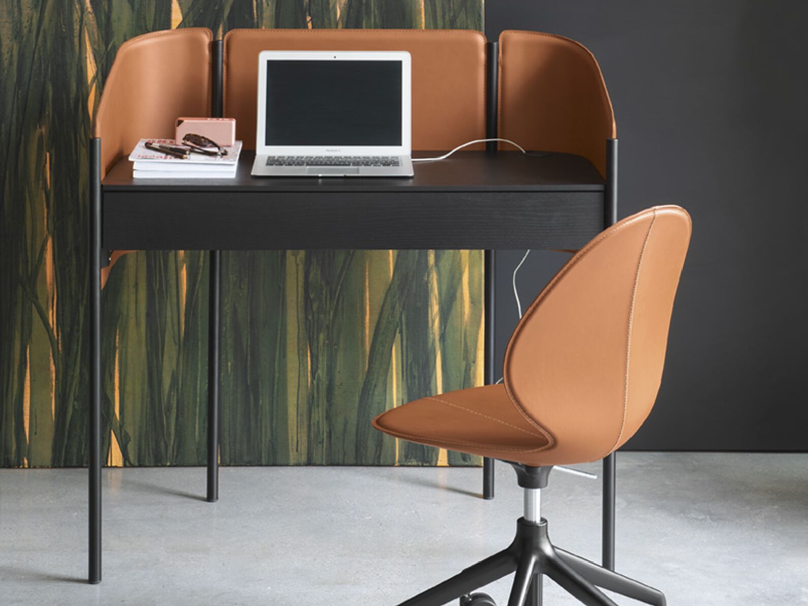 Кожаный письменный стол с ящиками Calligaris BIBLIO ARCH-00094748 - Вид №1