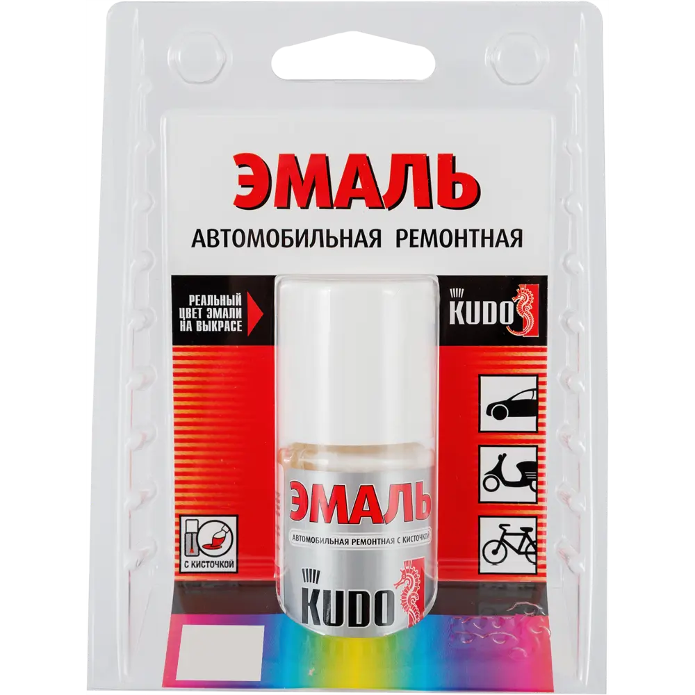 Эмаль автомобильная Kudo с кисточкой цвет белый 201 15Мл STLM-2097223 - Вид №2