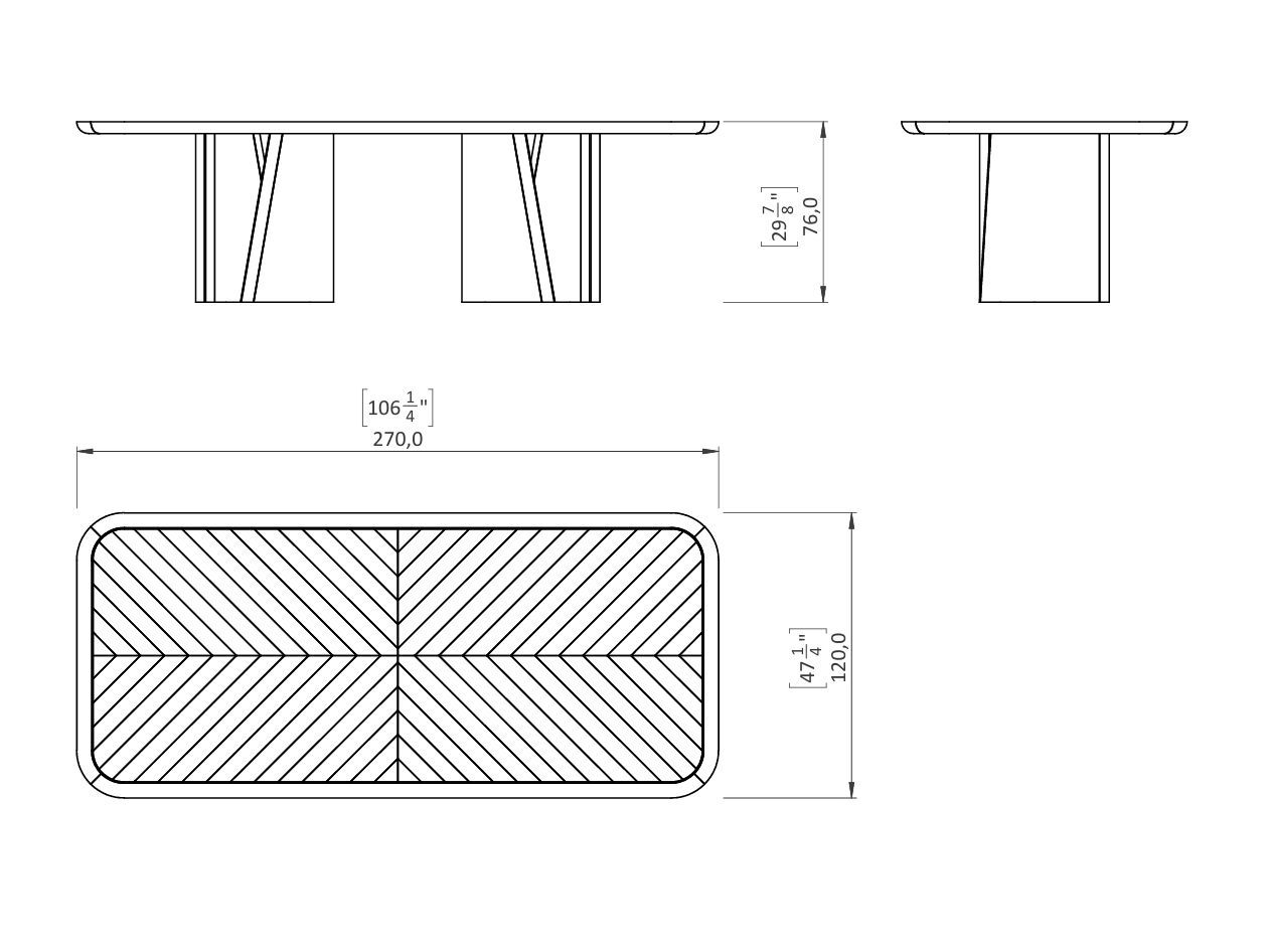 Прямоугольный деревянный обеденный стол Casa Magna Essence ARCH-00044488 - Вид №6