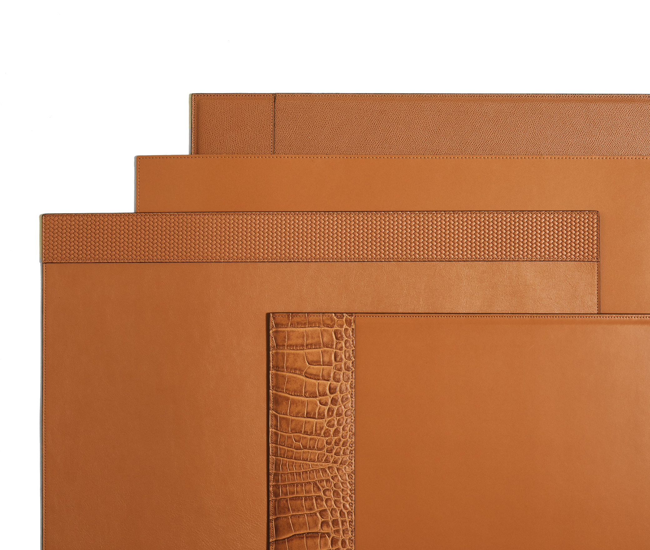 Настольный коврик с боковыми лентами - 56X42,5 см / тканая кожа_camel Pinetti 00.0320.061.011 - Вид №2
