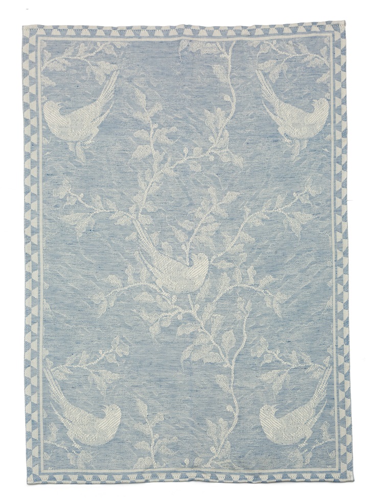 LEI_159_48 Полотенце кухонное 50/70 голубой 50% лен 50% хлопок жаккард LEITNER Santreyd 