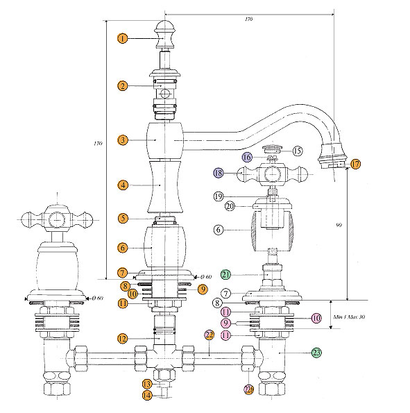 540720KO06. Смеситель Bandini Antica Santreyd - Вид №3