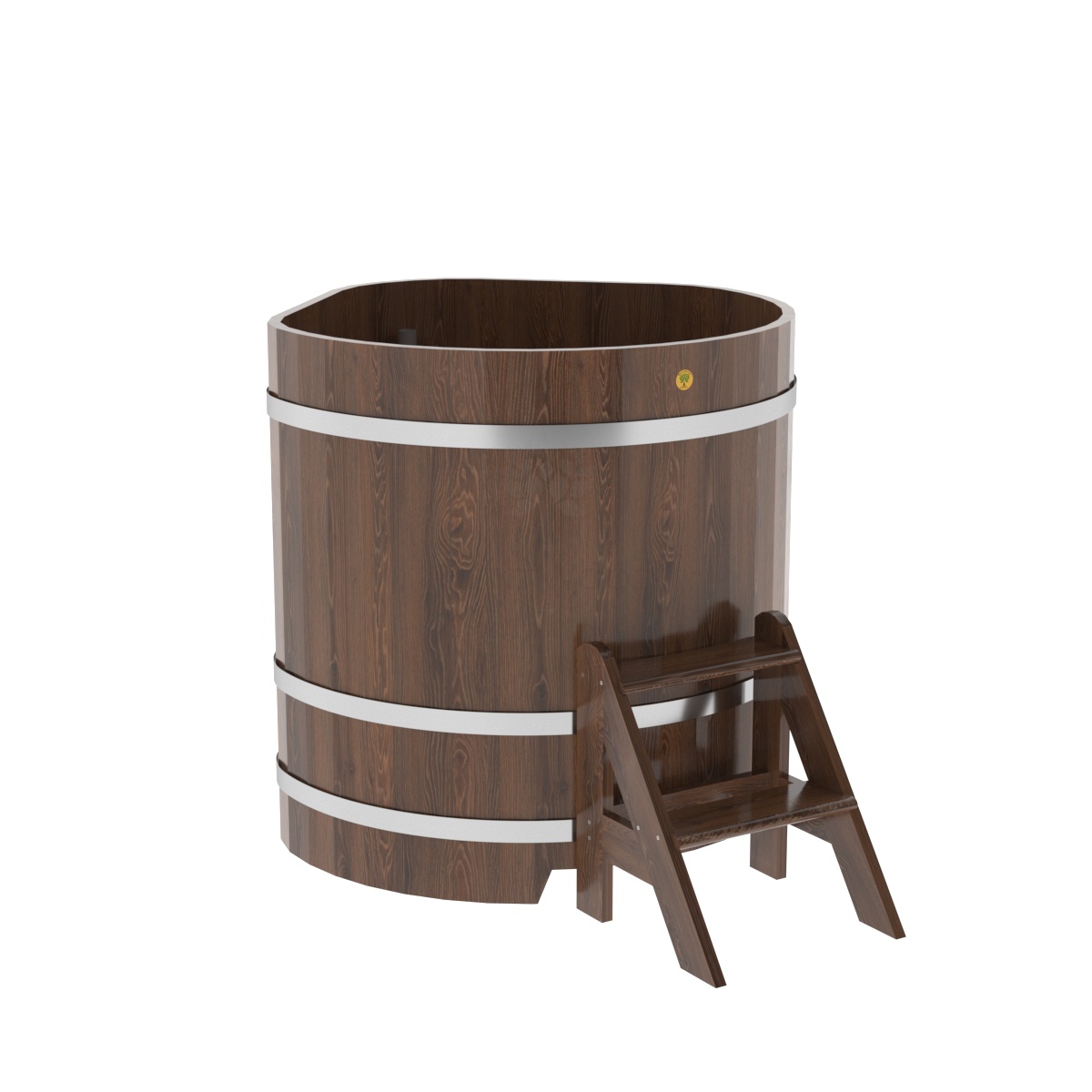 1346 Купель угловая из дуба 1,03х1,03х1,1 морёная Alyarus 