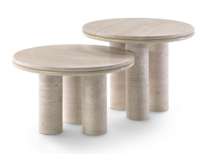 Круглый мраморный журнальный столик